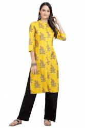 Stylish Mustard Color Plaza Kurti 
