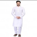 white-linen-kurta-set