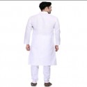 White Linen Kurta Set thumb 1
