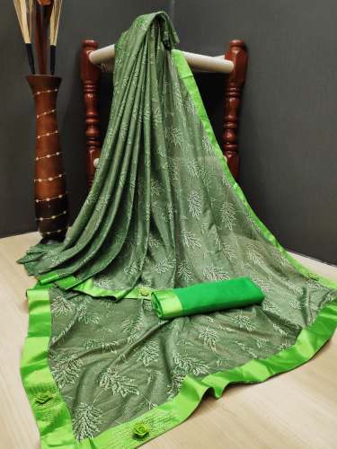 Embroidery Lycra saree with work