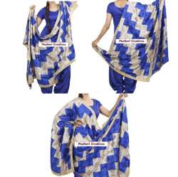 Blue Bagh Jaal phulkary Duppata