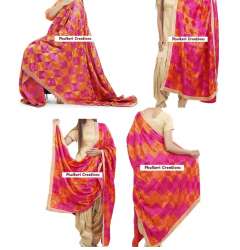Pink Phulkari Duppata