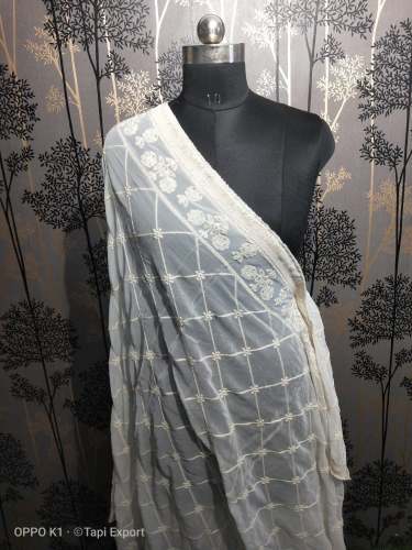 4045 Dyeable pure viscose Georgette Dupatta 