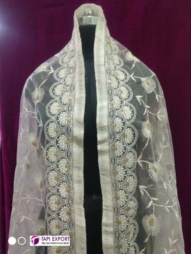 Butterfly Net white Dyeable Dupatta 