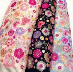 Designer Embroidered Fabric for Lehenga 