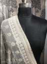 Off White Dyeable Embroidered Dupatta  thumb 1
