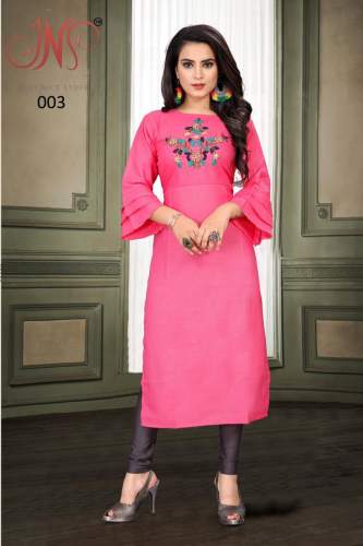 Designer Rayon Cotton Slub Kurti