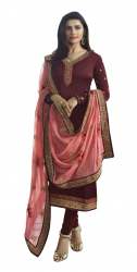Fancy maroon Semi stitched Churidar Suit