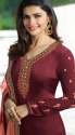 Fancy maroon Semi stitched Churidar Suit thumb 1