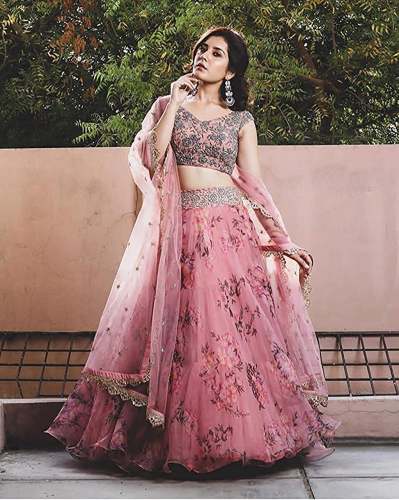 Party wear Floral print lehenga choli