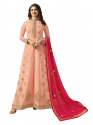 party-wear-peach-anarkali-suit