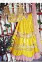 Party wear Yellow Peach Lehenga choliLC262 thumb 1