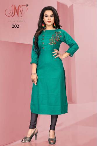 Stylish rubi cotton Embroidered Kurti 