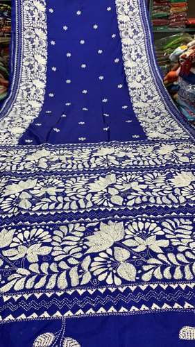 Kantha work Silk Blended Saree by RamShyam by Ram Shyam Handicrafts