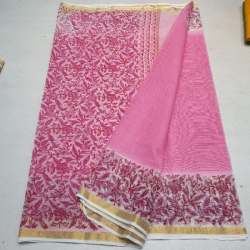Designer Pink Printed saree