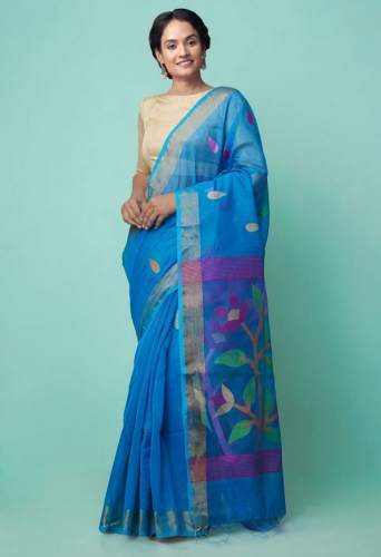 Pure Handloom Jamdani Maheshwari Saree