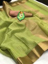 cotton silk with zari weaving Border saree 