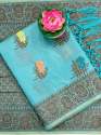 Designer heavy Doriya Silk saree thumb 3