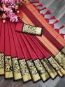 Elegant party wear Cotton silk Saree thumb 1
