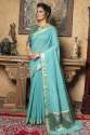 Handloom Linen Silk Saree thumb 1