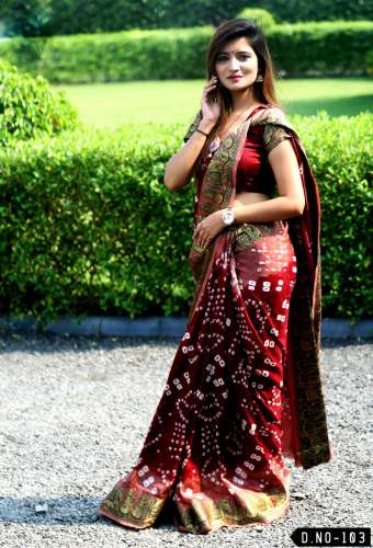 New designer bandhani saree sale