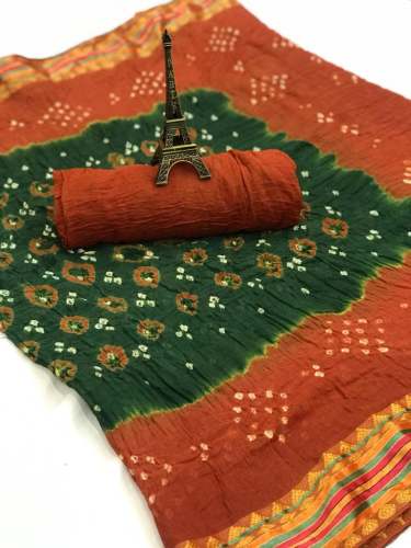 Presenting first time orignal  bandhej  saree 