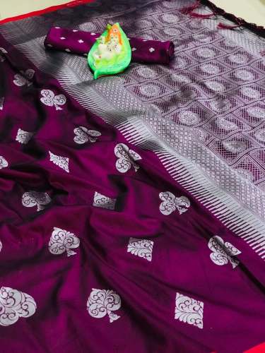  silk  saree  AND SILVER ZARI WEAVING WORK 