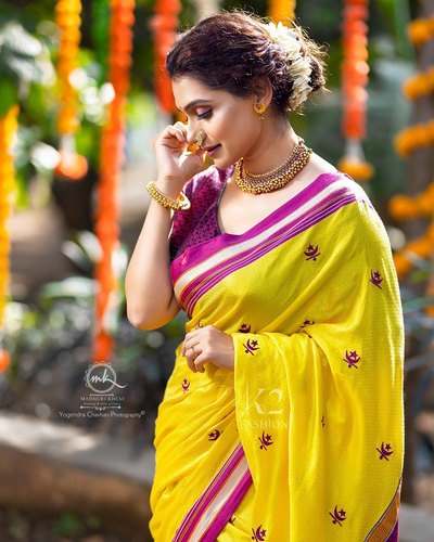 Trendy Yellow Khan Saree at Low Rate by Siddhivinayak Enterprise