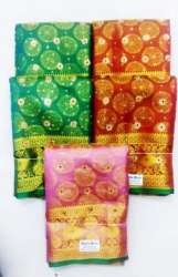 Wedding Wear Brocade Stone Work Saree 