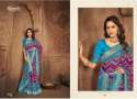 	multi color zari border Printed fancy saree thumb 1