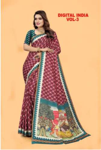 Kartik Digital printed Fancy Jacquard Saree by Kartik Sarees Pvt Ltd