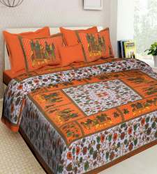 Cotton Bedsheet with Pillow Jaipuri Printed