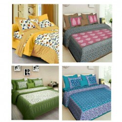 Jaipuri Sanganeri Printed Bedsheet Queen Size with 2 Pillow