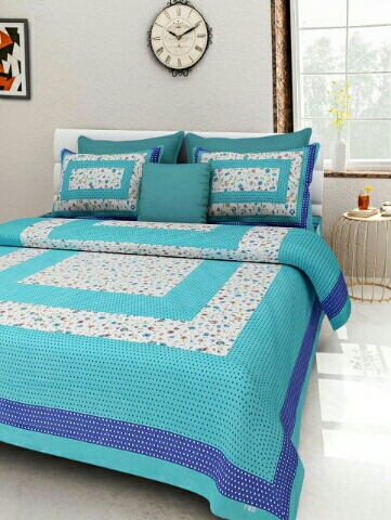 Queen Size Jaipuri Print Double bed sheet by rr international