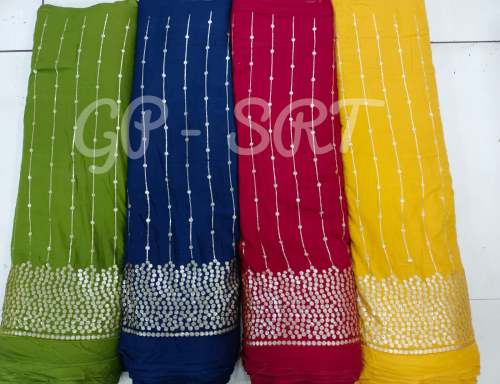 Designer Rayon Embroidered Fabric  by Gopika Print