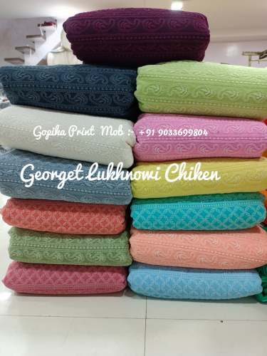 Fancy Chikan Work  Georgette Fabric 