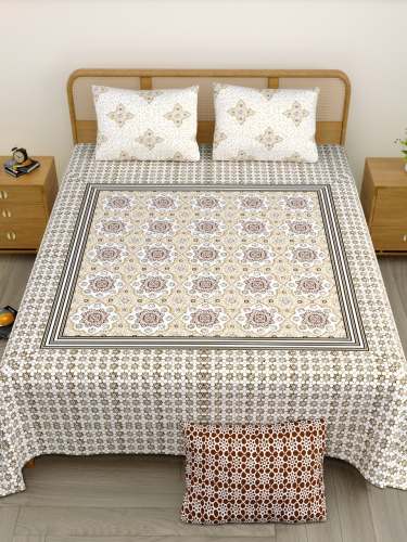 100% South Cotton Bed Sheet with Coordinate Pillow by Lokesh Creation