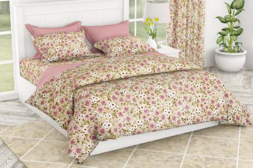 Cream Floral Printed Fabric