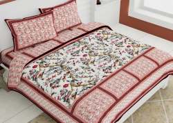 Fancy Flower Print Cotton Bed Sheet
