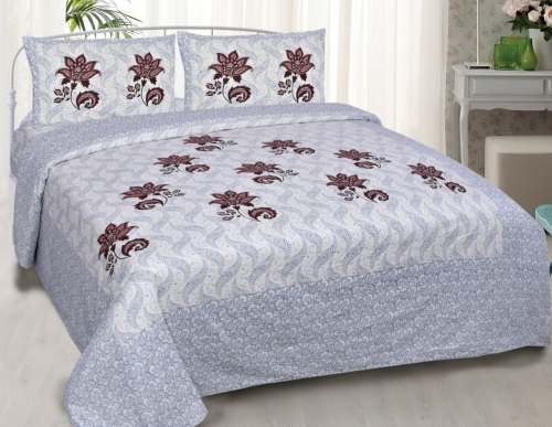 Flower Print Cotton Bed Sheet