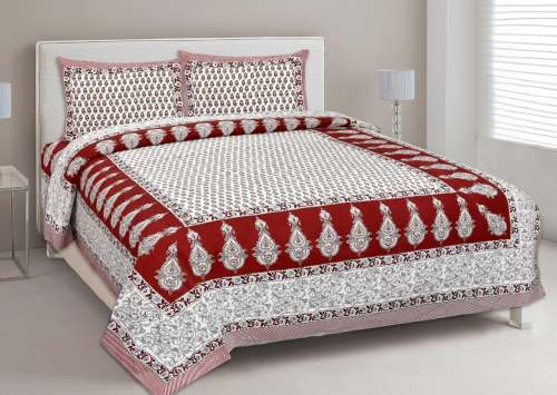 Gota Printed Cotton Bed Sheet 