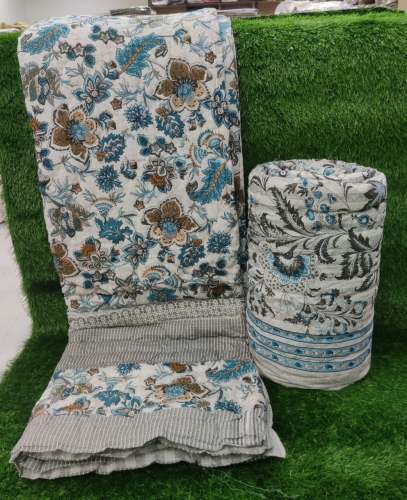 Jaipuri Double Rajai Reversible Print 