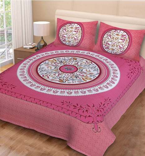Pink Color Cotton Bed sheet