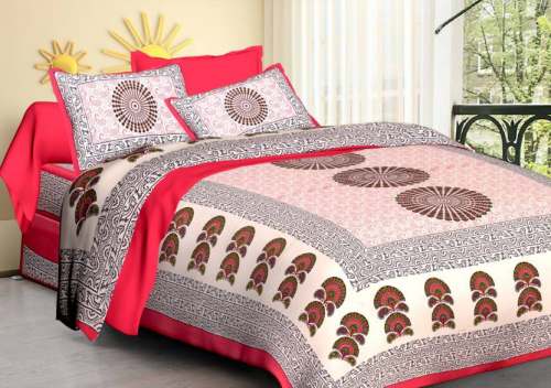 Round print jaipuri bedsheet