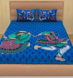 Stylish Blue King Size Bed sheet