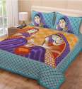 Stylish Blue King Size Bed sheet thumb 2