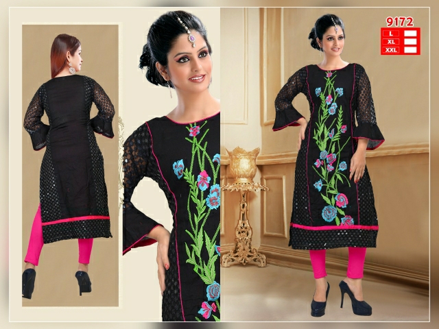 net and cottan kurtis by Swani Fashion