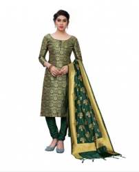 Fancy Churidar Banarasi Silk Dress Material