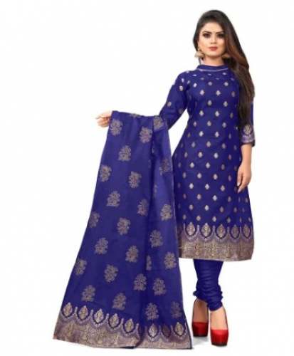 New Arrival Royal Blue Jacquard Dress Material 