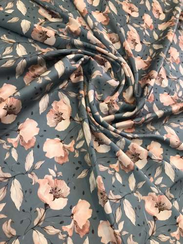 Flower print Fancy Satin  fabric